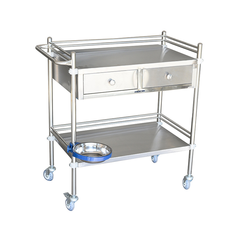 MK-S08A Stainless Steel Dressing Trolley with Drawers