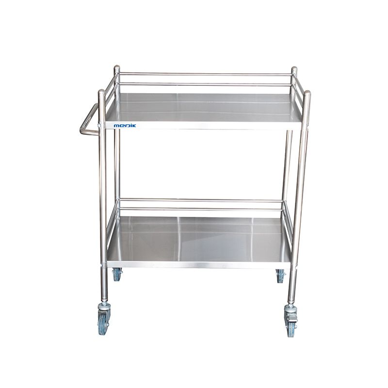 MK-S06A Hospital 2 tier stainless steel trolley