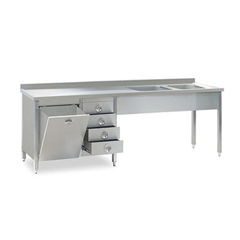 CSD-SR2D Double Stainless Steel Scrub Sink with Preparation Table
