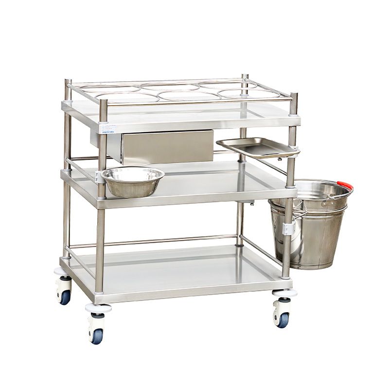 MK-S50 Stainless Steel Medical Trolley With Drawer