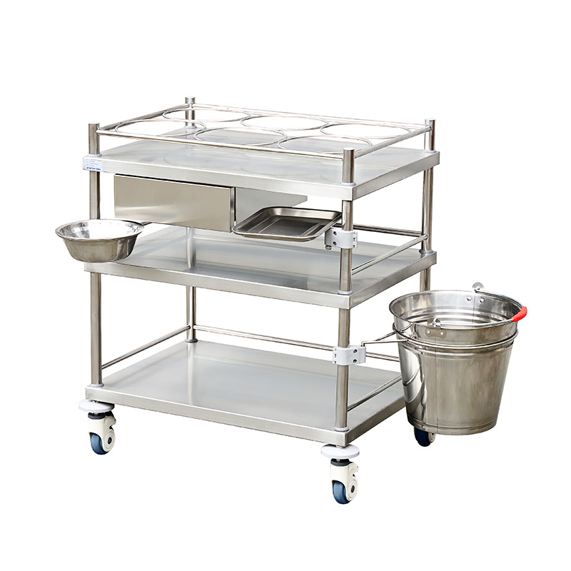 MK-S50 Stainless Steel Medical Trolley With Drawer